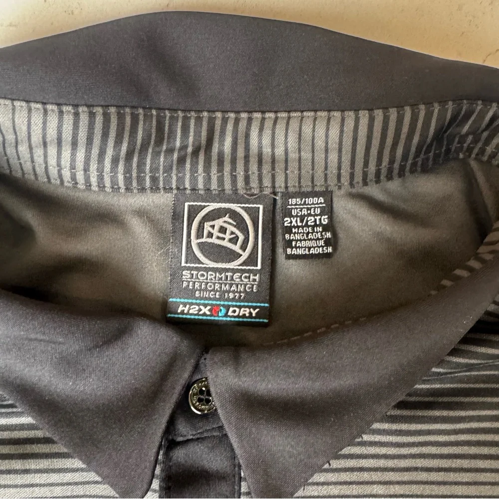 Storm Men's Charcoal Striped Polo Shirt - Picture 2 of 7